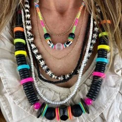 Twine + Twig Stacked Classic Necklace | Electric Black Tones Collection