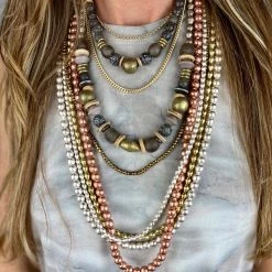 Twine + Twig Necklaces Mixed Metallic Layer Necklace Set