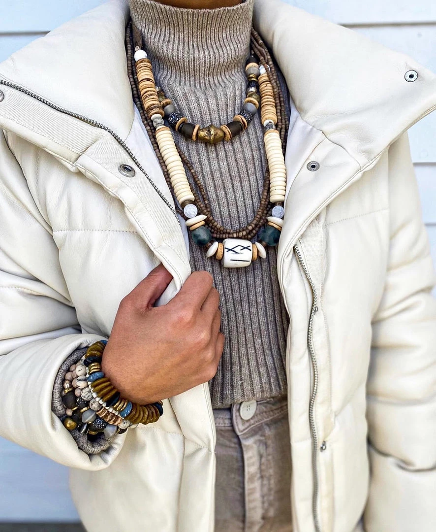 Twine + Twig Stacked Classic Necklace | Stone Stone Collection 6 Twine + Twig Stacked Classic Necklace | Stone Stone Collection