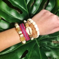 Twine + Twig Cowrie Single Stack Bracelet Cowrie Collection