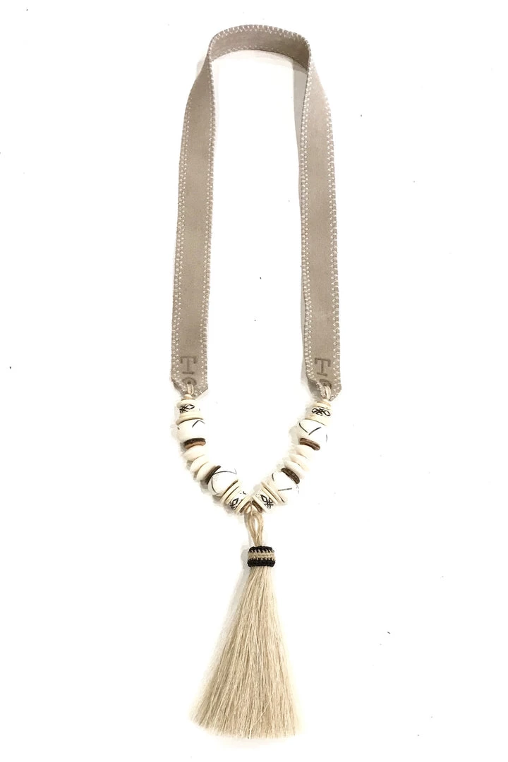 Twine + Twig Tassel Horse Hair Necklace | Ivory 1 Twine + Twig Tassel Horse Hair Necklace | Ivory
