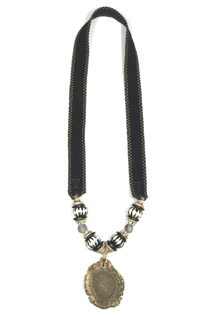 Twine + Twig Antler Burr Necklace | B+ W 1 Twine + Twig Antler Burr Necklace | B+ W