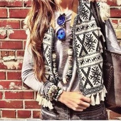 Twine + Twig Long Classic Necklace | Mist Batik Neutral Collection