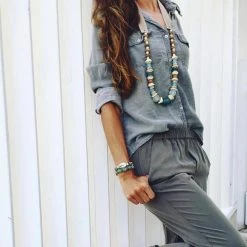 Twine + Twig Long Classic Necklace | Mist