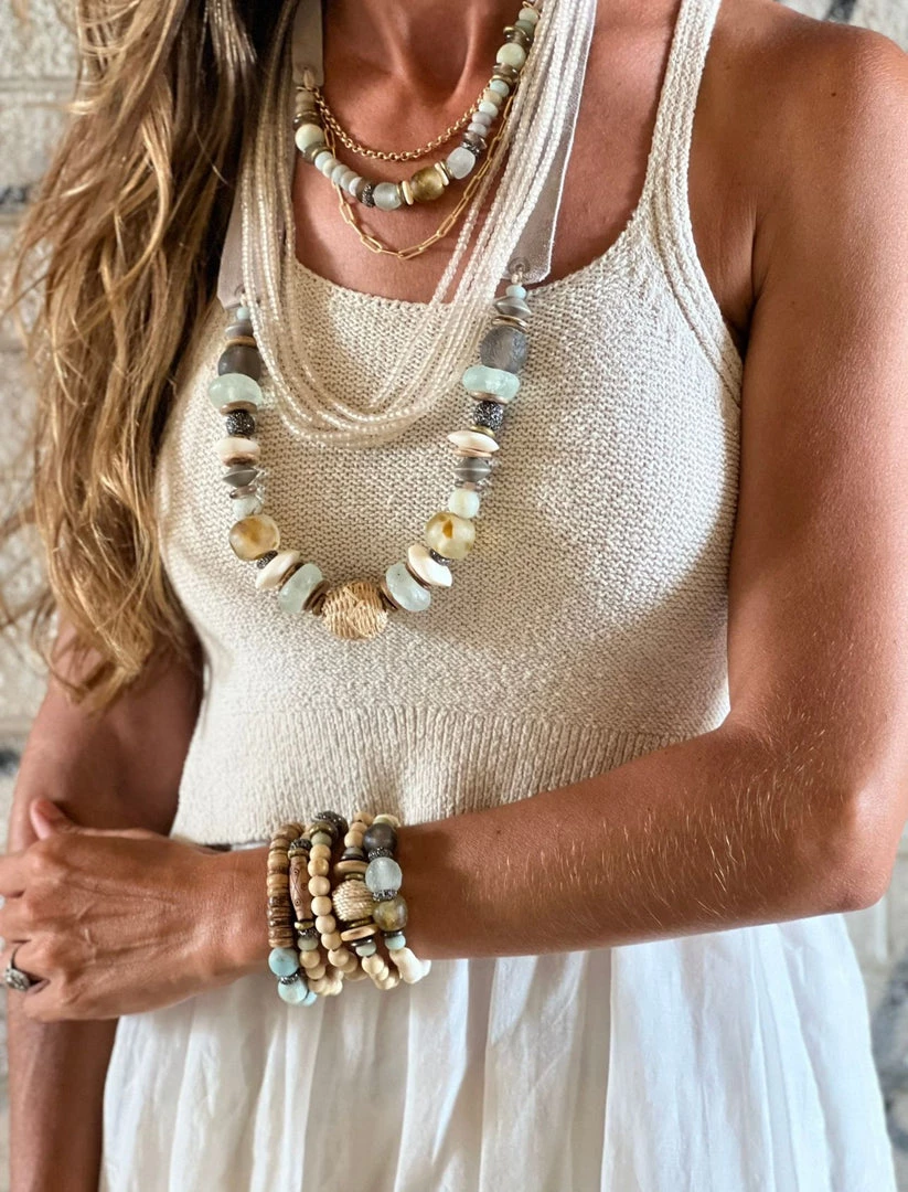 Twine + Twig Sea Glass Collection Slim Chain Necklace | Sea Glass 4 Twine + Twig Sea Glass Collection Slim Chain Necklace | Sea Glass