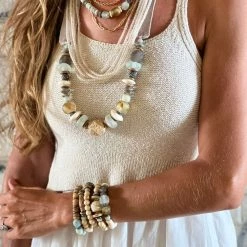 Twine + Twig Tribal Stack Bracelet | Sea Glass