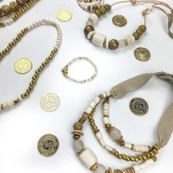 Twine + Twig B+W Collection Layered Classic Necklace | White + Gold