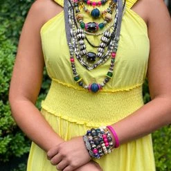 Twine + Twig Batik Layer Necklace Set Charlotte Football Club