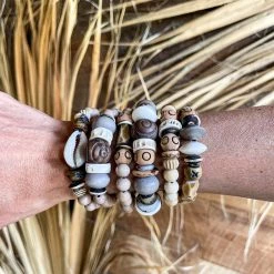 Twine + Twig Tribal Stack Bracelet | Brown Cowrie Collection 8 Twine + Twig Tribal Stack Bracelet | Brown Cowrie Collection