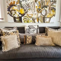 Twine + Twig Square Straw Raffia Pillow Cover Cowrie Collection 7 Twine + Twig Square Straw Raffia Pillow Cover Cowrie Collection