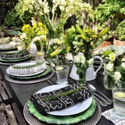 Twine + Twig Cowrie Collection Cocktail Napkin Set | White Tribal