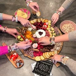 Twine + Twig Cowrie Collection Cocktail Napkin Set | Black Tribal