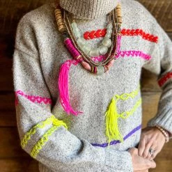 Twine & Twig Stacked Classic Necklace | Pink + Pavé