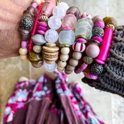 Twine & Twig Pink + Pavé Collection Single Stack Bracelet | Pink + Pavé 12 Twine & Twig Pink + Pavé Collection Single Stack Bracelet | Pink + Pavé