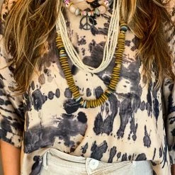 Twine & Twig Slim Peace Pendant Necklace | Pink + Pavé Pink + Pavé Collection