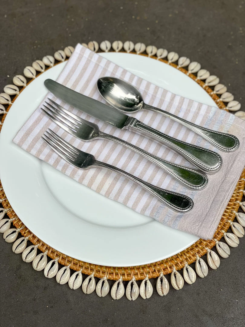 Twine + Twig Cowrie Collection Rattan Placemat With Cowrie Shell - Brown | Set Of 4 3 Twine + Twig Cowrie Collection Rattan Placemat With Cowrie Shell - Brown | Set Of 4