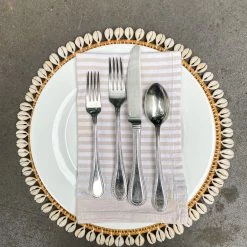 Twine + Twig Cowrie Collection Rattan Placemat With Cowrie Shell - Brown | Set Of 4 8 Twine + Twig Cowrie Collection Rattan Placemat With Cowrie Shell - Brown | Set Of 4