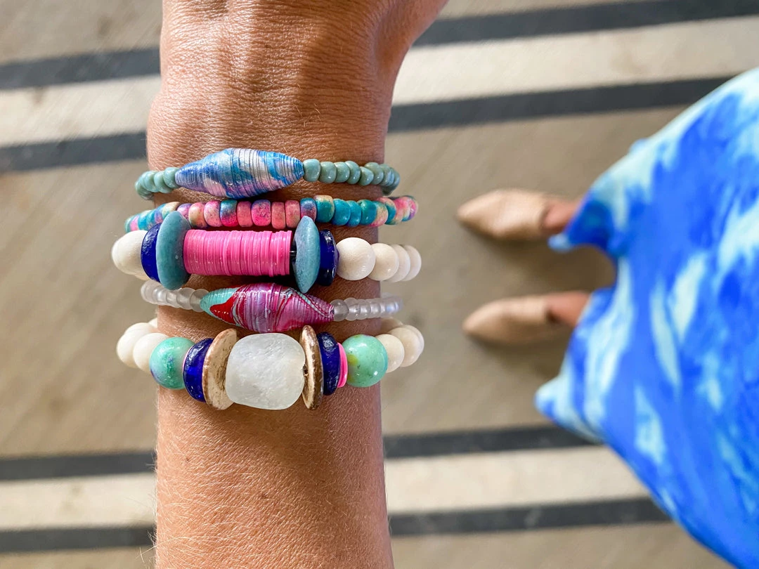 Twine + Twig Trio Stack Bracelet Set | Tie Dye Tones Collection 2 Twine + Twig Trio Stack Bracelet Set | Tie Dye Tones Collection