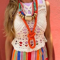 Twine + Twig Tropic Collection Knotted Layering Necklace | Purple