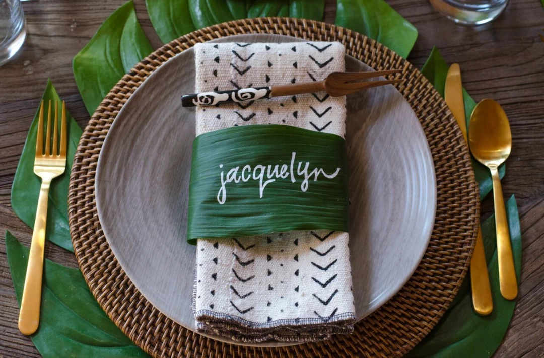 Twine + Twig Dinner Napkin Set | White Cowrie Collection 4 Twine + Twig Dinner Napkin Set | White Cowrie Collection