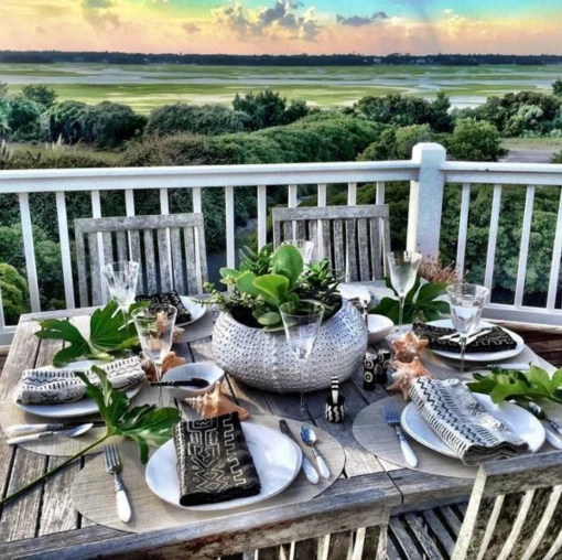 Twine + Twig Cowrie Collection Dinner Napkin Set | Mixed Tribal