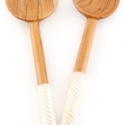 Twine + Twig Antelope Antler Salad Servers Cowrie Collection