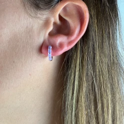 Twine + Twig Chain Collection Huggie Hoop Earrings | Purple