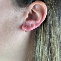 Twine + Twig Chain Collection Huggie Hoop Earrings | Gold