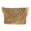 Twine + Twig Straw Grass Fringe Raffia Clutch
