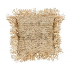 Twine + Twig Square Straw Raffia Pillow Cover Cowrie Collection