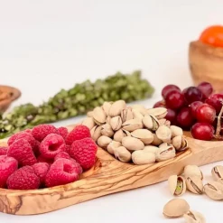 Twine + Twig Olive Wood Snack Tray Table + Bar