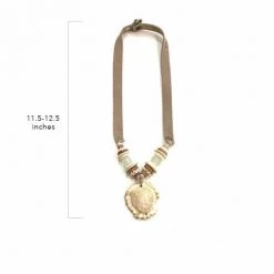 Twine + Twig Antler Slim Burr Necklace | B + W