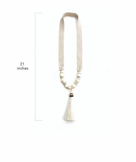 Twine + Twig Tassel Horse Hair Necklace | Ivory 7 Twine + Twig Tassel Horse Hair Necklace | Ivory