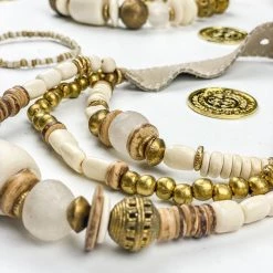 Twine + Twig B+W Collection Layered Classic Necklace | White + Gold