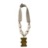 Twine + Twig B+W Collection Mid Brass Pendant Necklace | Ivory