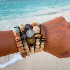 Twine + Twig Tribal Stack Bracelet | Sea Glass