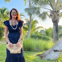 Twine + Twig Straw Grass Fringe Raffia Clutch