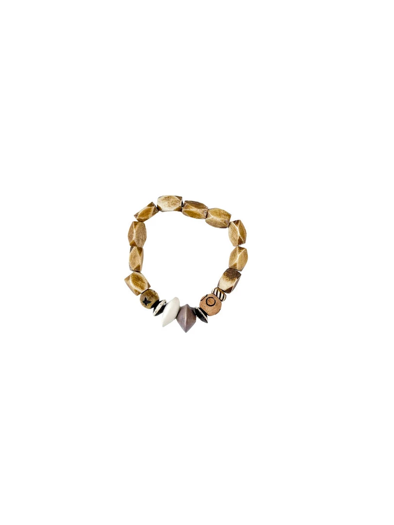 Twine + Twig Tribal Stack Bracelet | Brown Cowrie Collection 1 Twine + Twig Tribal Stack Bracelet | Brown Cowrie Collection