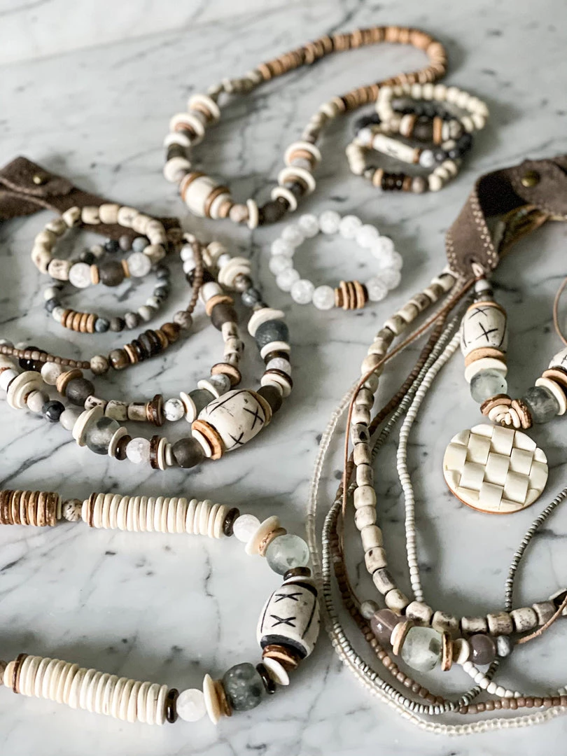 Twine + Twig Stacked Classic Necklace | Stone Stone Collection 3 Twine + Twig Stacked Classic Necklace | Stone Stone Collection
