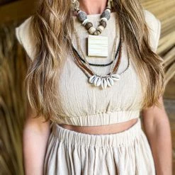 Twine + Twig Cowrie Collection Mid Pendant Necklace | Cowrie