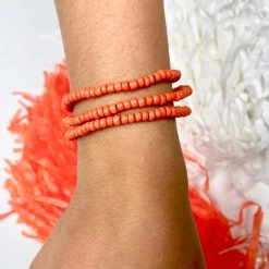 Twine + Twig Fiesta Collection Simple Seed Bracelet | Orange