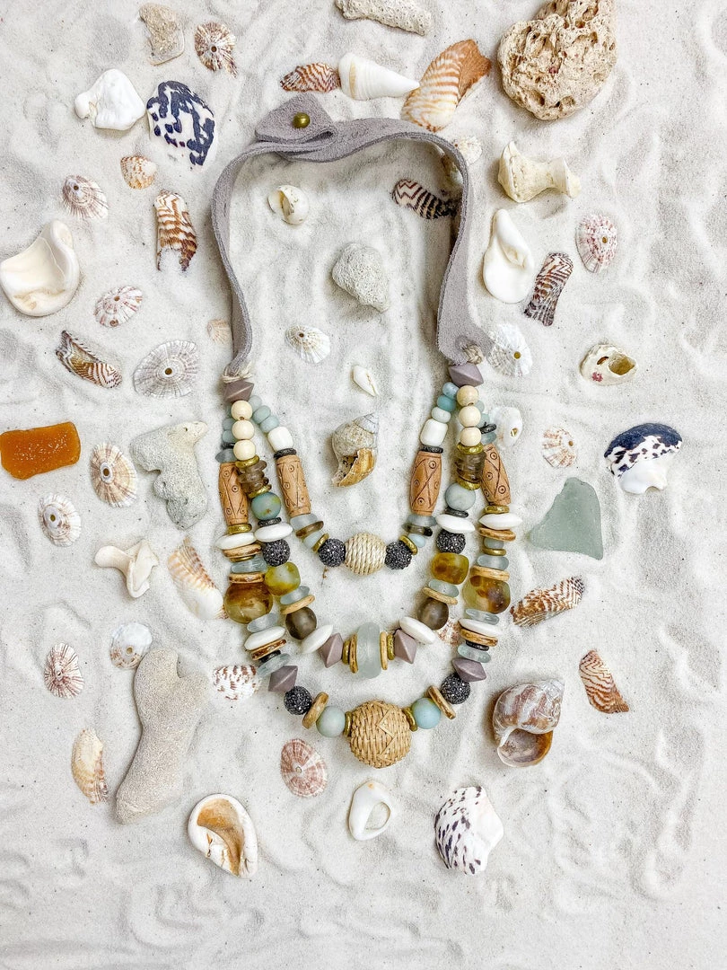 Twine + Twig Layered Classic Necklace | Sea Glass Sea Glass Collection 4 Twine + Twig Layered Classic Necklace | Sea Glass Sea Glass Collection