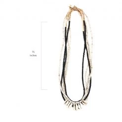 Twine + Twig Cowrie Layer Necklace Set | B+W