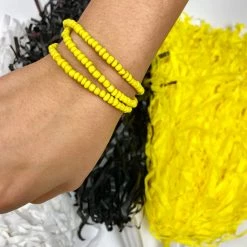 Twine + Twig Fiesta Collection Simple Seed Bracelet | Yellow