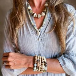 Twine + Twig Sea Glass Collection Trio Stack Bracelet Set | Sea Glass