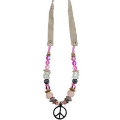 Twine & Twig Slim Peace Pendant Necklace | Pink + Pavé Pink + Pavé Collection