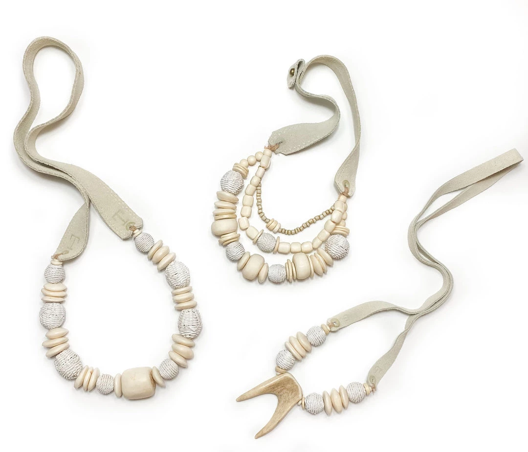 Twine + Twig Layered Classic Necklace | Montauk B+W Collection 5 Twine + Twig Layered Classic Necklace | Montauk B+W Collection