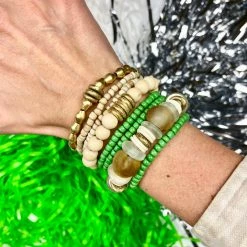 Twine + Twig Fiesta Collection Simple Seed Bracelet | Green