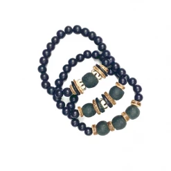 Twine + Twig Trio Stack Bracelet Set | Black B+W Collection