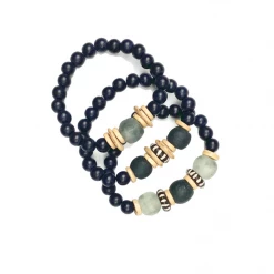 Twine + Twig Trio Stack Bracelet Set | Black B+W Collection